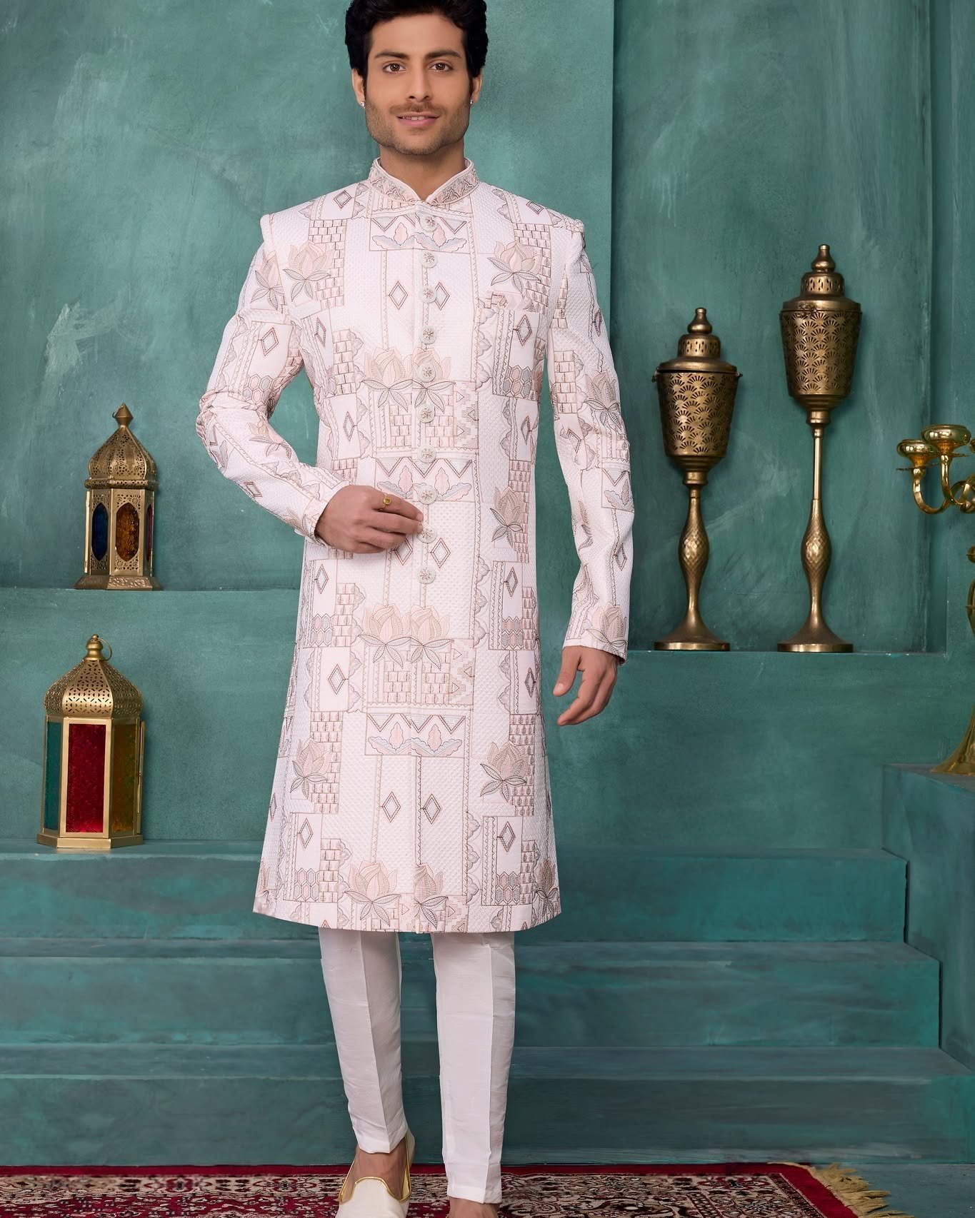 Classic Cream Sherwani for a Royal Designer Look